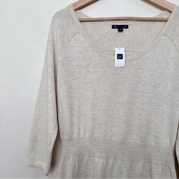 Gap Womens Medium Rabbit Hair Long Sleeve Ivory Sweater Dress - Picture 5 of 13